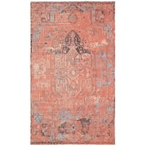 SAFAVIEH Saffron Erksine Geometric Polyester Area Rug, Rust/Blue, 3' x 5'