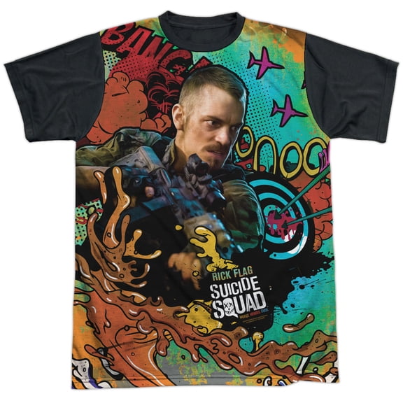 Suicide Squad Rick Flag Psychedelic Cartoon Unisex Adult Halloween Costume Sublimated T Shirt