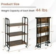 thumbnail image 2 of Gymax 3-Tier Folding Bar Cart Kitchen Serving Island Utility Cart Storage Shelves, 2 of 10
