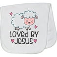 thumbnail image 2 of Inktastic Loved by Jesus Cute Baby Lamb Baby Burp Cloth, 2 of 3