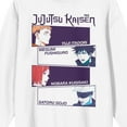 thumbnail image 2 of JuJutsu Kaisen - Season 2 - Suguru Geto, Saturo Gojo, Megumi, and Itadori headshots, Character names, Character Icons, Logo text on White Adult Crew Neck Sweatshirt - Large, 2 of 3