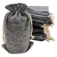 thumbnail image 1 of 50 bolsas de arpillera Supply Friend, color gris, 12 x 20 cm, con cordón, 1 of 3