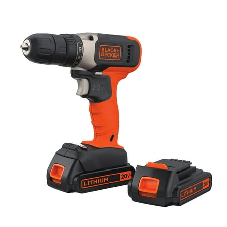 BLACK+DECKER 20-Volt MAX* Lithium Cordless Drill With 2 Batteries, (Best Affordable Cordless Drill)