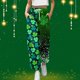 thumbnail image 3 of Gibobby pantalones de vestir mujer Pantalones largos sueltos informales con estampado de St. Day para mujer (Verde, S), 3 of 4