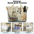 thumbnail image 2 of Tote Bag for Women - Sea Turtle Starfish Shoulder Bag - Large Utility Work Duffle Bag with Zipper Handbag for Travel, Work, Sprots, 2 of 5