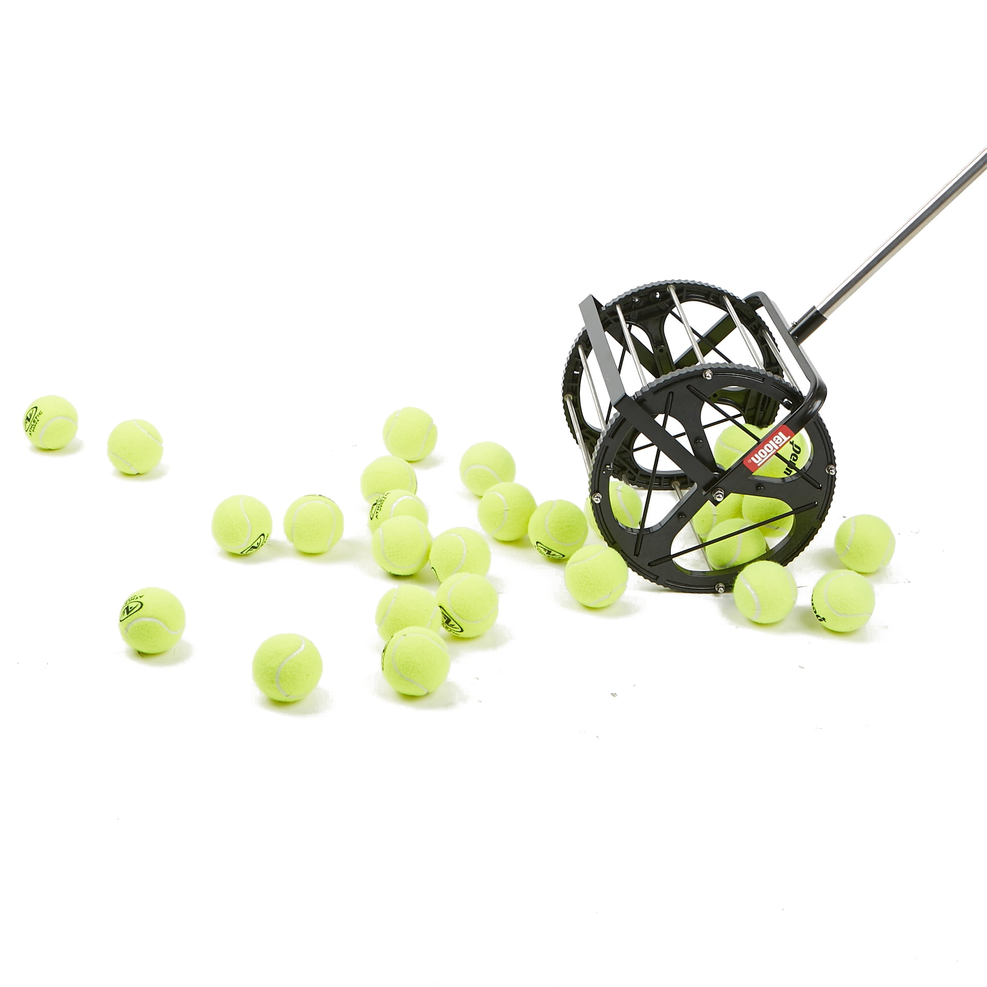Mind Reader Hopper Collector Black Tennis Ball Stand//Roller Portable Durable Holder