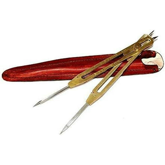 Solid Brass Proportional Divider Drawing Tool Scale Divider, 6 Inch W/Leather Case