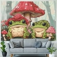 thumbnail image 4 of Chilfamy  Kawaii Tapestry, Cute Frog Mushroom Snails Tapestry for Bedroom Aesthetic, Pink Tapestry Wall Hanging for Teen Girls Bedroom Funny Living Cottagecore Room Dorm 50x40inch, 4 of 6
