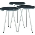 thumbnail image 4 of Set of 3 Nesting END Tables - Round Stacking Coffee Side Tables for Small Spaces,Nightstand Bedside Table for Living Room, Bedroom, Living Room, Balcony, NO-Tools Assembly (Black Marble/Silver), 4 of 6