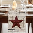 thumbnail image 3 of Table Runners 108 Inches Long Dress Scarves, Texas Star Vintage Farmhouse Coffee/Dining/Kitchen Table Runner for Living Room, Red Retro Berry Wooden 13x108 Inch, 3 of 9