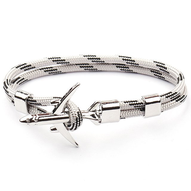 Fashion Anchor Airplane Bracelet Personalized Polyester Rope Bracelet Great Gift for Women Men New