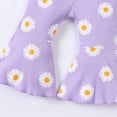 thumbnail image 6 of Faraee Toddler Baby Summer Clothes for Girls Bow Tie Sleeveless Ribbed Crop Tops and Floral Print Bell Bottom Flare Pants Outfit 6 12 18 24 Months 2T 3T 4T 5T Purple, 6 of 7