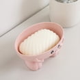 thumbnail image 4 of Paja de trigo PP Box Encantador portátil Lavable Antideslizante 6 Holes de drenaje Caso Casa interior Almacenamiento de baño Bandeja Accesorios Rosa Speravity HA011713-02, 4 of 7