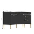 thumbnail image 4 of Clihome 2 Door Sideboard TV Locker Buffet Accent Cabinet with Gold Legs Black, 4 of 5