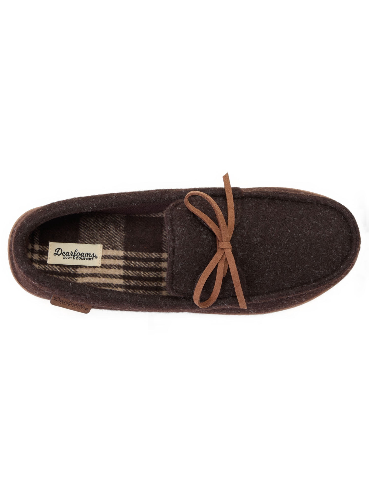 Dearfoams Cozy Comfort Men's Conrad Tie Moccasin Slippers