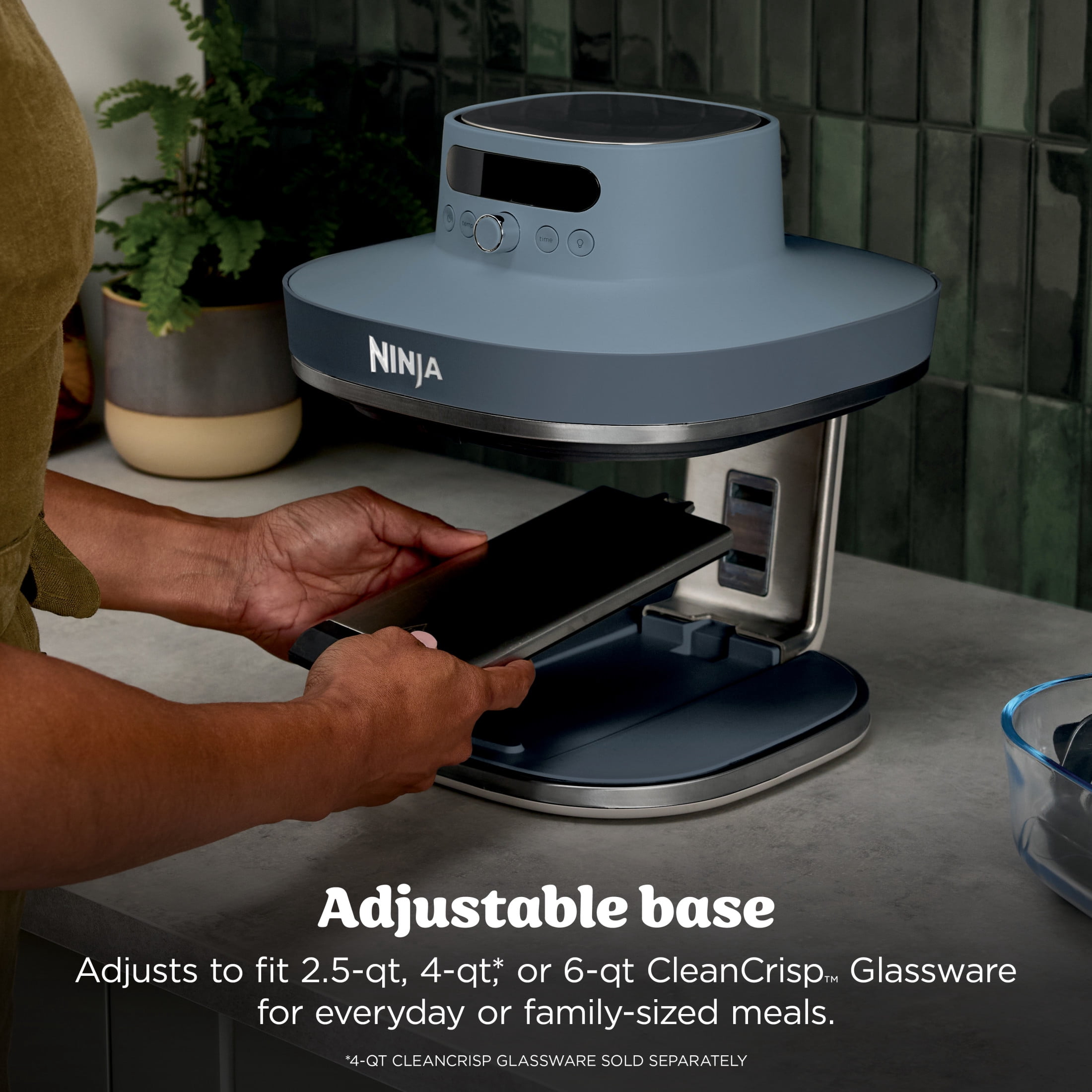 Ninja Crispi Pro Glass Air Fryer 6-Qt & 2.5-Qt, 6-in-1, Air Fry, Bake, Dehydrate, Dishwasher Safe, AS101CY