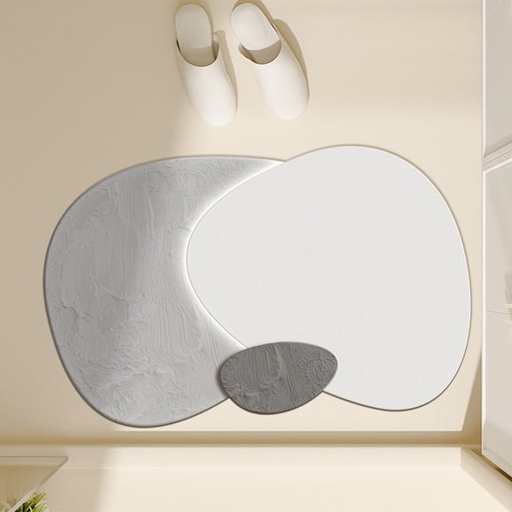 sruoe Bathroom Rugs, Bath Mat for Bathroom Floor 1pcs, Bath Mats for Bathroom Floor Non Slip Non Skid, Rectangular Rubber Floor Mat for Bath Door Household, Gray