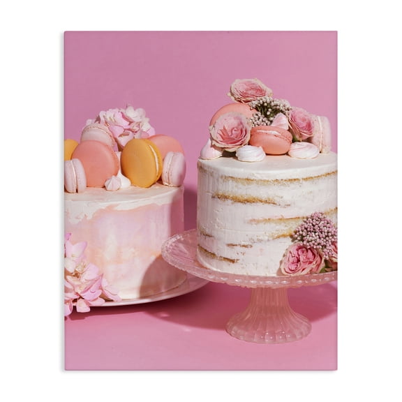 Stupell Industries Contemporary Pink Pastel Macaroon Cakes Canvas Art, 16 x 20, by LISH Creative
