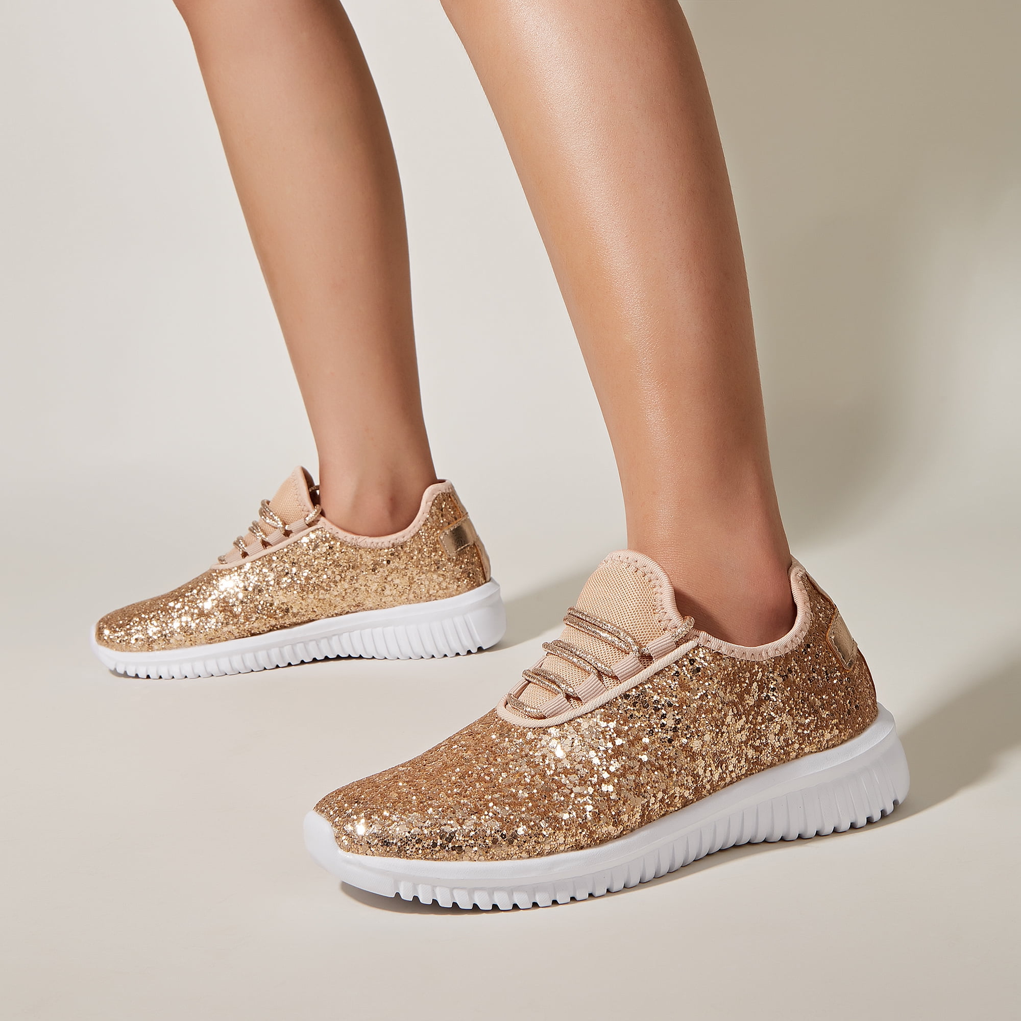 Metallic/Glitter Frontrow Sneakers Rose Gold