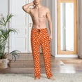 thumbnail image 5 of Goofa Dots On Orange Background Pattern Printed Soft Pajama Pants for Men, Wide Leg Comfy Casual Lounge Yoga Pants-X-Large, 5 of 9