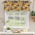thumbnail image 2 of 2 Pack Valances for Window, Construction Truck Short Curtains for Kitchen Bedroom Living Room, Cartoon Grips and Bulldozers Turmeric Rod Pocket Small Window Treatment Valance Drapes 54 x 18 Inch, 2 of 8