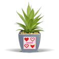 thumbnail image 1 of Red  mas Heart Origa Fake Pineapple Flower Pot Vase Mini Decor, 1 of 3