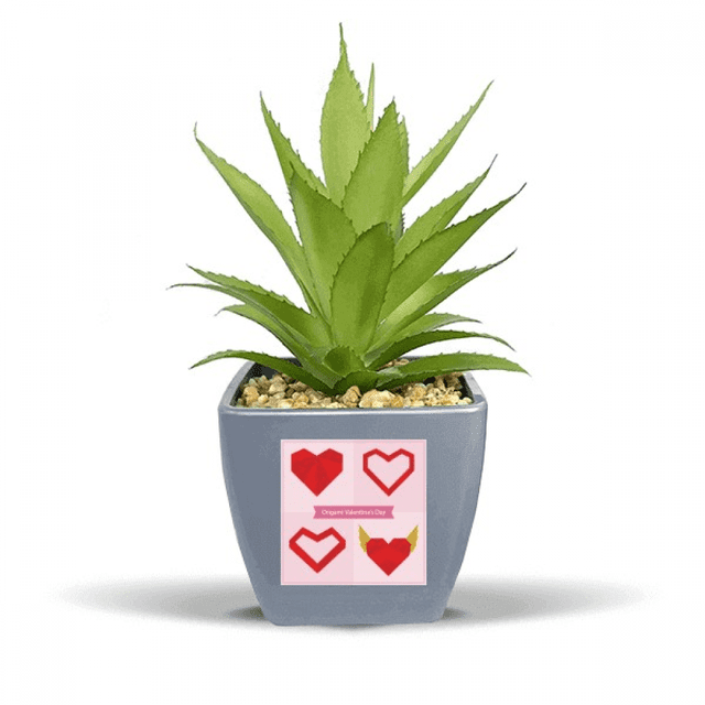 Red mas Heart Origa Fake Pineapple Flower Pot Vase Mini Decor
