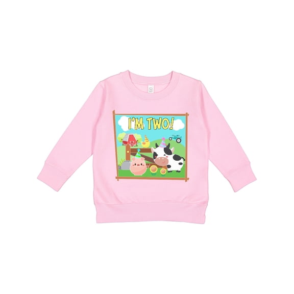 Inktastic I'm Two Farm Animals Wearing Birthday Party Hats Toddler Sweatshirt