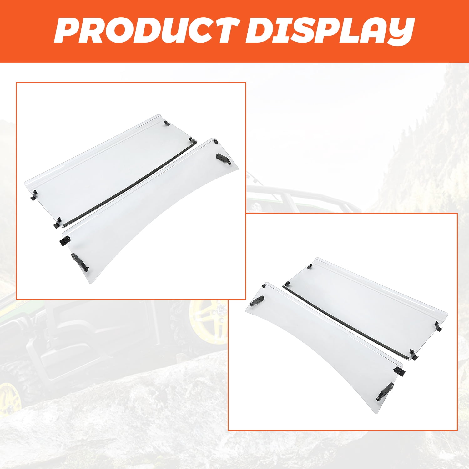 KOJEM Clear Heavy Duty Scratch Resistant UTV Windshield Windscreen for 2018+ John Deere XUV 835E, 835M, 865E, & 865M Polycarbonate Plastic in