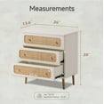 thumbnail image 4 of COZAYH Rattan Chest of Drawers 3-Drawer Dresser, Boho Mid-Century Sideboard, White, 4 of 7
