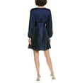 thumbnail image 2 of Milly womens  Julia Pleated Satin Mini Dress, 4, Blue, 2 of 3