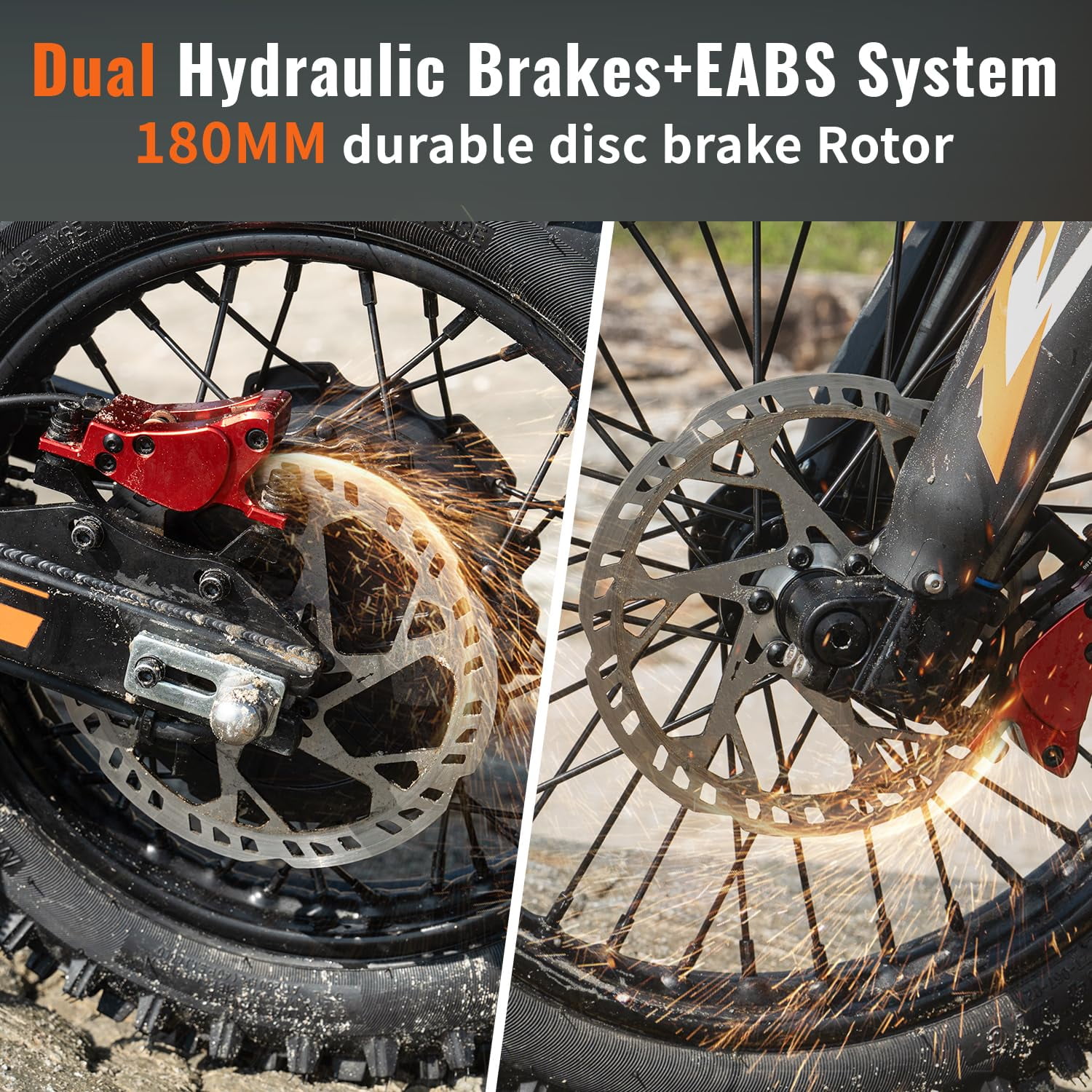Riding'times GT54 Pro Electric Dirt Bike for Teens Adults, 60V 25AH 40MPH Ebike with 14"/12" Motorcycle Tire, 3000W Dual Hydraulic Brakes Mountain Off-Road Dirtbike
