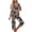 Khaki#2, variant on Tnhcen Women's Cotton Pajamas Sets Short Sleeve Tops Capri Pants Sleepwear Loungewear with Pockets Homewear Set S-2XL