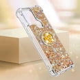 thumbnail image 6 of Glitter Clear Sparkly Bling Case for Xiaomi Redmi A1, Rugged Shockproof Flowing Liquid Floating Cover for Women with Ring Holder Phone Case for Xiaomi Redmi A1  Gold, 6 of 14