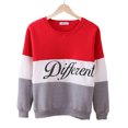 thumbnail image 1 of Sudaderas con capucha estampadas con letras de retales de lana para mujer O Cuello de manga larga Pullover Tops Sudaderas kenally FS6424-21, 1 of 5