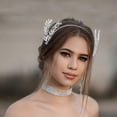 thumbnail image 4 of Bridal Headpiece Rhinestone Wedding Headbands For Bride Evening Parties Fashionable Elegance Silver 1Pcs, 4 of 5