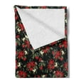 thumbnail image 2 of Abstract Soft Flannel Fleece Throw Blanket, Shabby Form Garden Farm Flowers Leaves Roses and Violets Design, Cozy Plush for Indoor and Outdoor Use, 60" x 80", Olive Green Black Red, by Ambesonne, 2 of 5