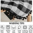 thumbnail image 4 of Flowpartex Buffalo Plaid Table Cloth for Rectangle Tables with Tassel Black and White Rustic Linen Textured Farmhouse Table Cover for Christmas Kitchen Dining Tabletop Decoration,84"Lx60"W, 4 of 5