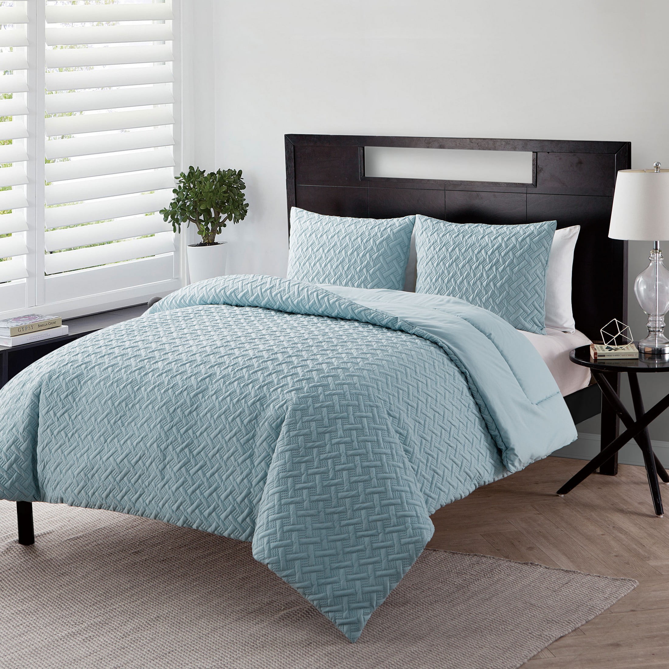 VCNY Home Nina II 3-Piece Blue Geometric Comforter Set, King, Adult, Unisex