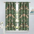 thumbnail image 3 of William Morris Floral Curtains, Watercolor Vintage Flower Art Style Room Windows Treatments for Bedroom Living Room, Boho Chic Green Floral Printed Drapes 2 Panel Sets,52x84 Inch, 3 of 6
