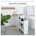 thumbnail image 5 of KWUXIN Small Bathroom Storage Cabinet Slim, Wooden Toilet Floor Organizer with Drawers, for Narrow Spaces, White, 5 of 9