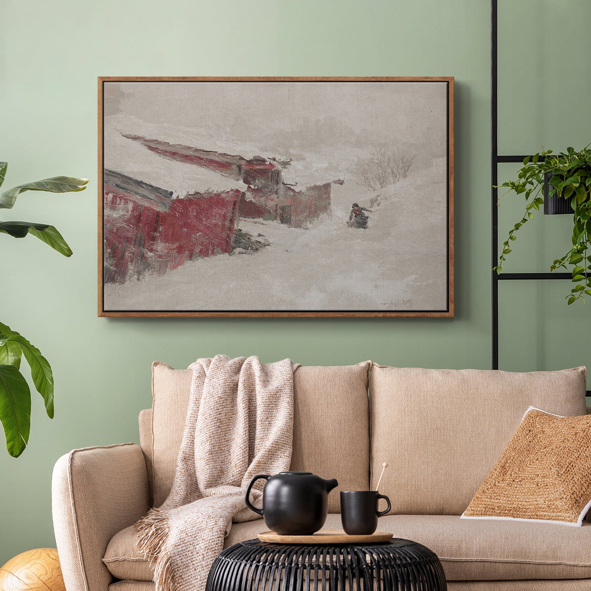 Vintage Botanical Print-XCI By Wexford Home Framed in Walnut Wood Gallery Wrapped Canvas 17 in. x 25 in.