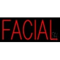 thumbnail image 1 of Red Block Facial LED Neon Sign 6 x 15 - inches, Black Square Cut Acrylic Backing, with Dimmer - Bright and Premium built indoor LED Neon Sign for Spa interior decor and storefront., 1 of 7