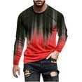 thumbnail image 3 of Plus Size T-Shirts for Men S-5X Big and Tall Casual Crewneck Long Sleeve Pullover Tops Basic Gradient Printed Regular Comfort Tshirts Shirts, 3 of 5