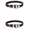 thumbnail image 4 of Qarigey trenzada con cuentas, brazalete tejido Punk Vintage, aniversario de boda, disfraz de cumpleaños, para fiesta, joyería para novio Negro 2Conjunto, 4 of 6