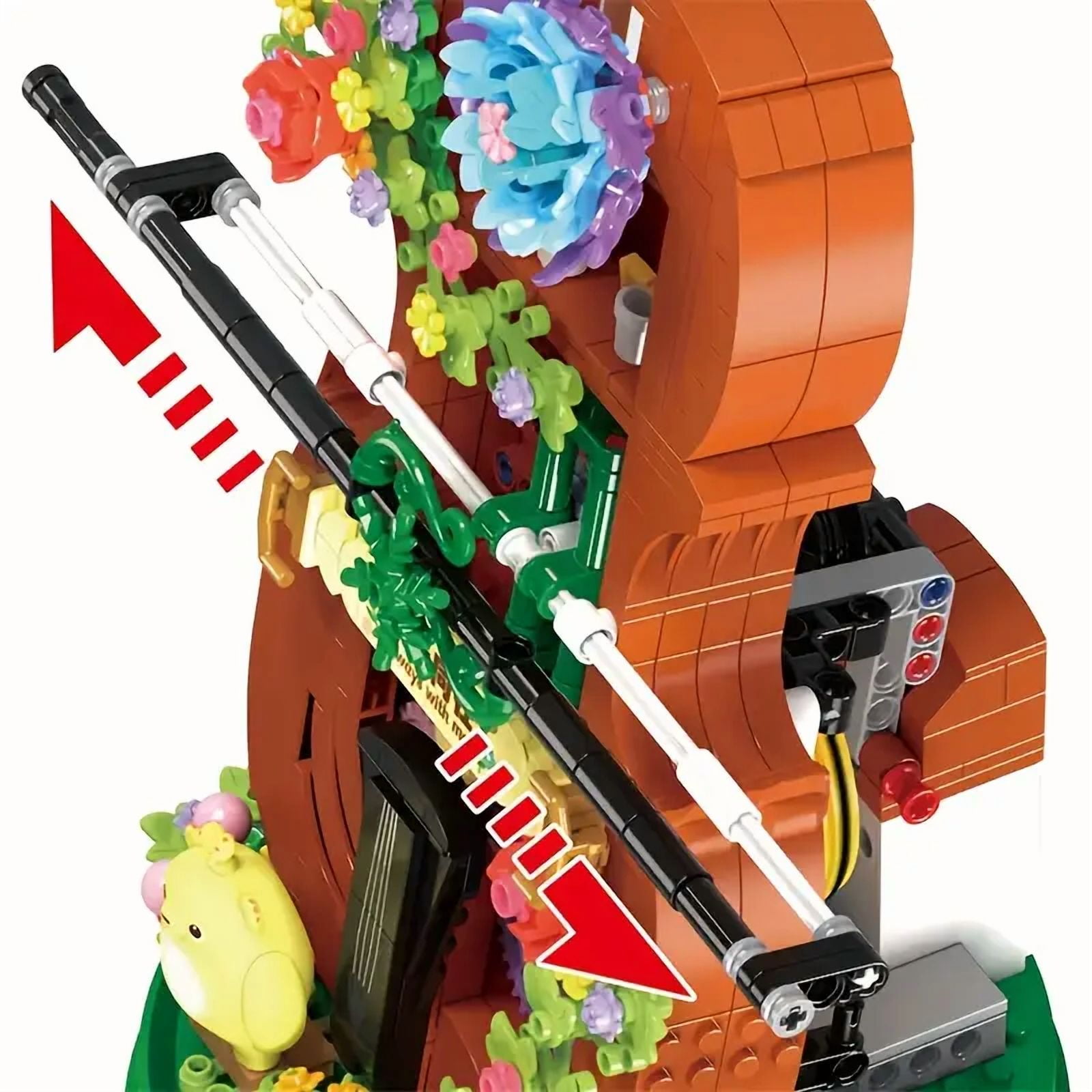 1000pcs Fantasy Violin Music Box Building Block Kit - Creative Instrument Model Set for Kids & Adults, DIY Musical Brick Toy with Functional Gears, Home Decor Gift