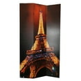 thumbnail image 2 of Saltoro Sherpi 3 Panel Double Sided Wooden Room Divider with EIFFEL TOWER Print,Multicolor, 2 of 5