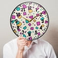 thumbnail image 6 of Yayeee Wall Clock Battery Operated 9.5" Silent Quartz Non-Ticking for Living Room Decor, Beige Retro Pattern, 6 of 8