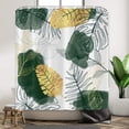 thumbnail image 2 of Green Boho Chic Shower Curtain, Abstract Aesthetic Tropical Leaf with Gold Botanical Branch Modern Bathroom Curtain for Bathtub Home Decor Waterproof Fabric-72"W x 86"L (Pack of 1), 2 of 7
