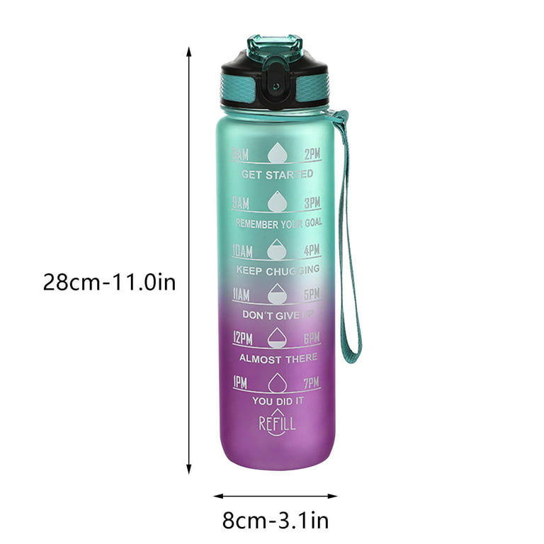 Wovilon 32 Oz Water Bottle With Time Marker, Carry Strap, Leak-Proof Tritan  Bpa-Free, Ensure You Drink Enough Water For Fitness, Gym, Camping, Outdoor